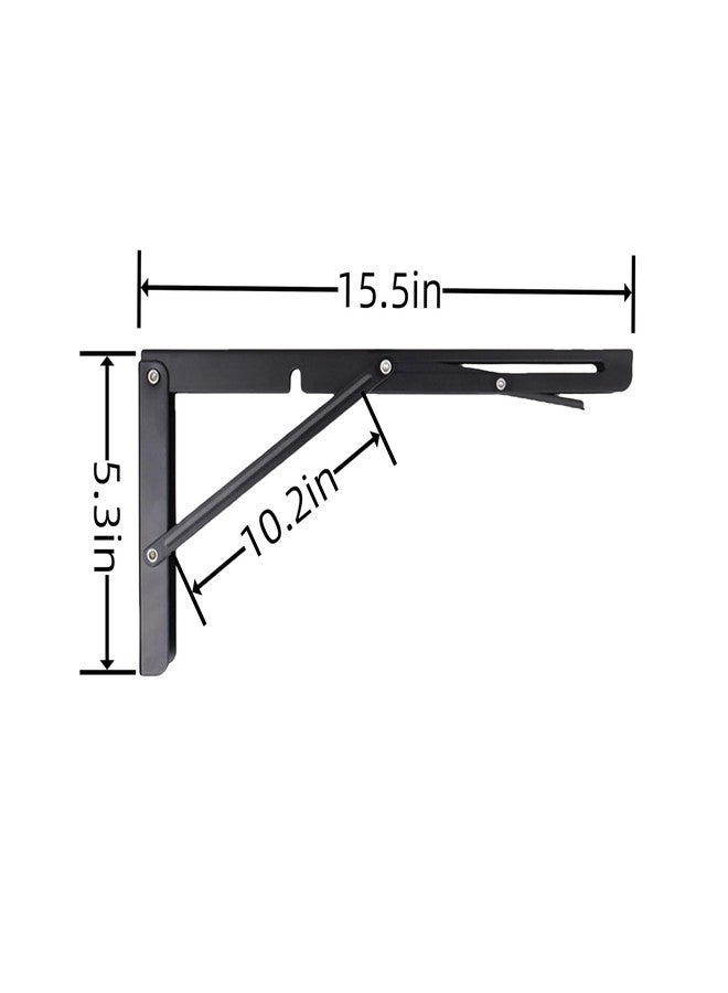 AMBOJIE Folding Shelf Brackets - 2 Pcs Heavy Duty Stainless Steel Collapsible Triangle Shelf Bracket, Space-Saving Collapsible Brackets for Bench, Table, Wall Mount (16Inch) - Image 2